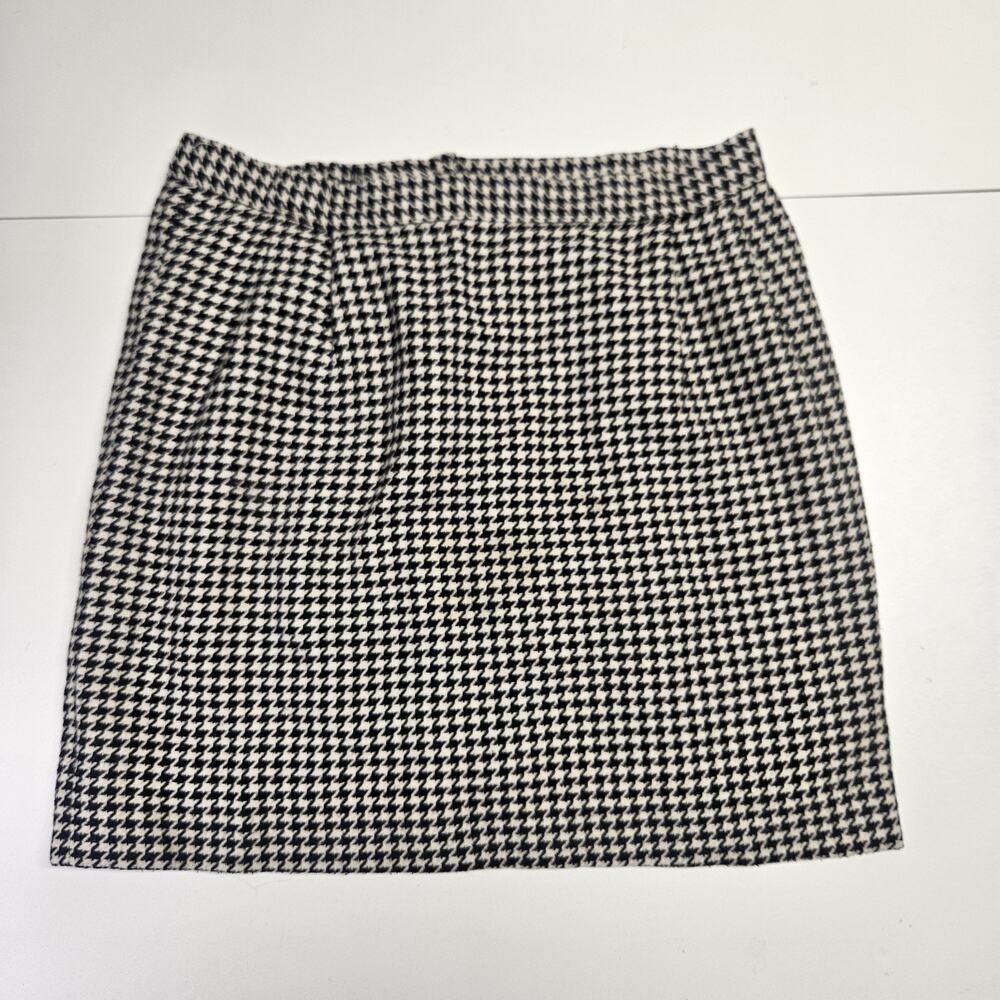 Vtg 90s Herringbone Knee Length Pencil Skirt Womens Plus 18w Black White Career